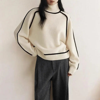 Turtleneck Knit Sweater – Refined Contemporary Silhouette | Alizée