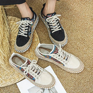 Patterned Lace-Up Sneakers – Contemporary Casual Silhouette | Aztec Nomad