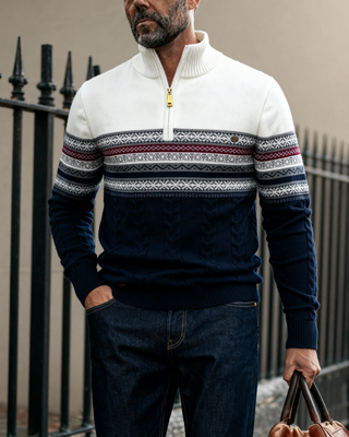 Classic zip-up everyday pullover jumper for men | Soho