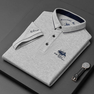 Refined polo shirt with classic button detail for men | Gino