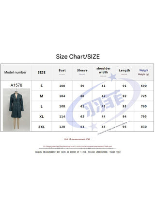 Retro plaid mid-length lapel coat for women | Clara