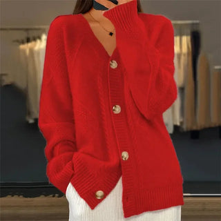 Lena Women’s Cashmere Cardigan – Soft Button-Front Knit with Elegant Long Sleeves