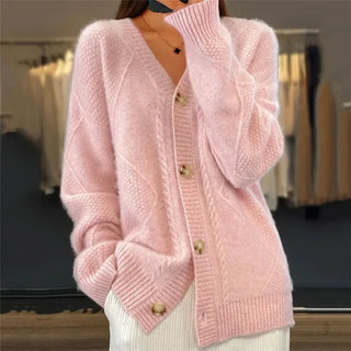 Lena Women’s Cashmere Cardigan – Soft Button-Front Knit with Elegant Long Sleeves