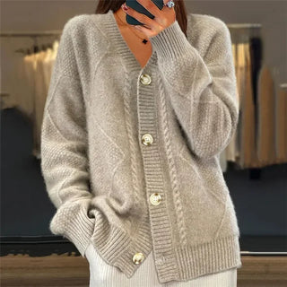 Lena Women’s Cashmere Cardigan – Soft Button-Front Knit with Elegant Long Sleeves