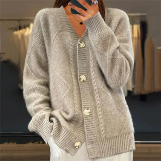 Lena Women’s Cashmere Cardigan – Soft Button-Front Knit with Elegant Long Sleeves