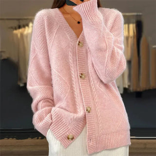 Lena Women’s Cashmere Cardigan – Soft Button-Front Knit with Elegant Long Sleeves