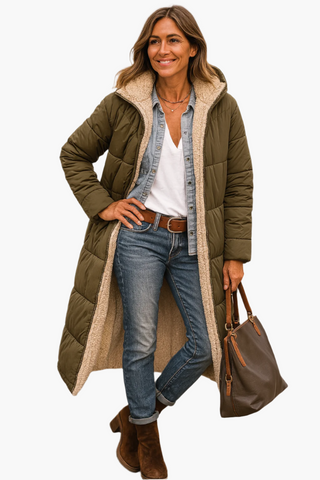 Quilted Fleece-Lined Full-Length Puffer Coat | Marovelle