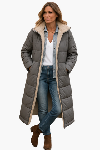 Quilted Fleece-Lined Full-Length Puffer Coat | Marovelle