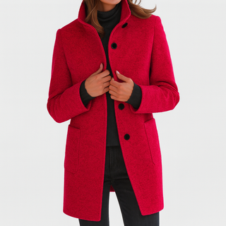 Classic high-collar elegant everyday coat for women | Ava