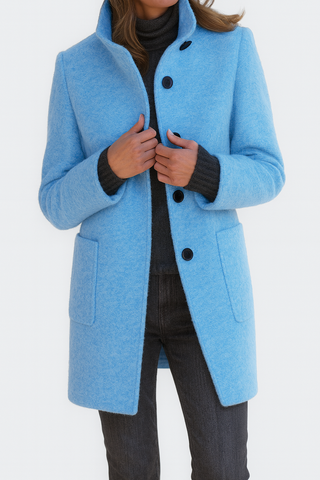 Classic high-collar elegant everyday coat for women | Ava