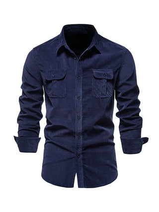 Warm straight-cut casual winter shirt for men