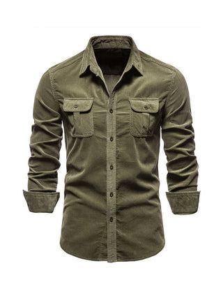 Warm straight-cut casual winter shirt for men