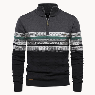 Classic zip-up everyday pullover jumper for men | Soho