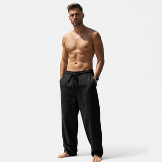 Classic relaxed linen everyday trousers for men