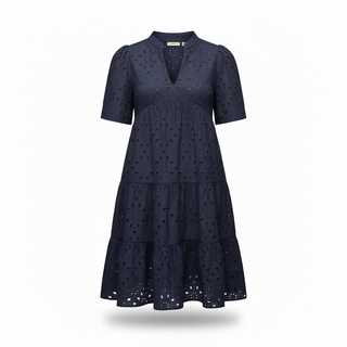Chic hollow-out lace ruffle mini dress for women | Cosima