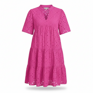 Chic hollow-out lace ruffle mini dress for women | Cosima