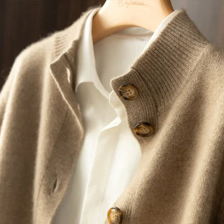 Madison Avenue Button-Up Cashmere Blend Cardigan