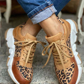 Comfortable chic leopard-print everyday trainers for women | Crissa