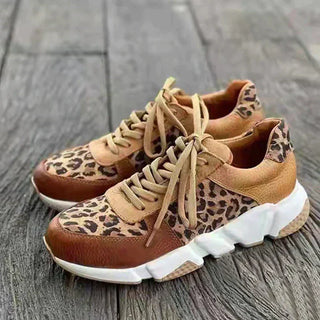 Comfortable chic leopard-print everyday trainers for women | Crissa