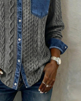 Classic knitted denim-look everyday jumper for women | Juliane
