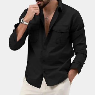 Classic long-sleeve button-up everyday shirt for men