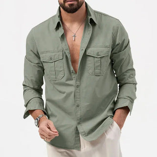 Classic long-sleeve button-up everyday shirt for men