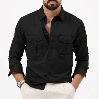 Classic long-sleeve button-up everyday shirt for men