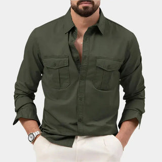 Classic long-sleeve button-up everyday shirt for men