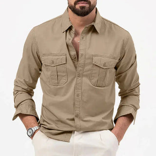 Classic long-sleeve button-up everyday shirt for men