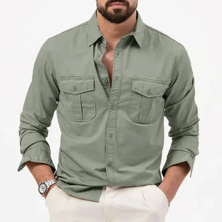 Classic long-sleeve button-up everyday shirt for men