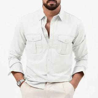 Classic long-sleeve button-up everyday shirt for men