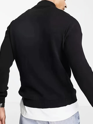 Classic high-collar half-zip everyday jumper for men