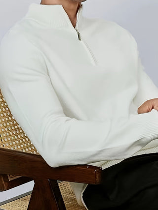 Classic high-collar half-zip everyday jumper for men