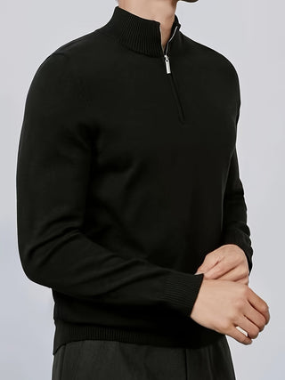 Classic high-collar half-zip everyday jumper for men