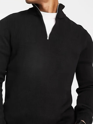 Classic high-collar half-zip everyday jumper for men