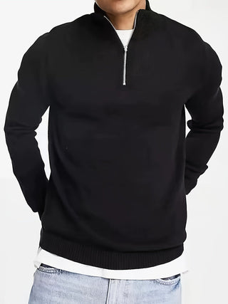 Classic high-collar half-zip everyday jumper for men