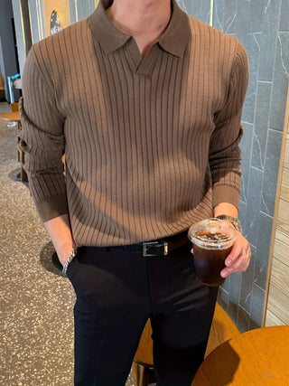 Classic V-neck knit everyday jumper for men