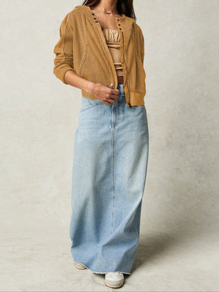 Cropped waffle zip hoodie for women | Ardyn