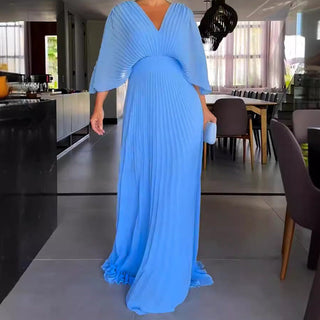 Floating ribbed elegant maxi dress for women | Ria