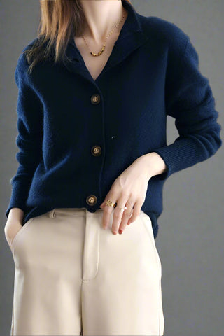 Madison Avenue Button-Up Cashmere Blend Cardigan