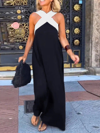 Elegant crossed-cut everyday dress for women | Delphine