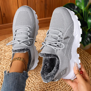 Casual fleece lace-up lightweight everyday trainers for women | Brydee