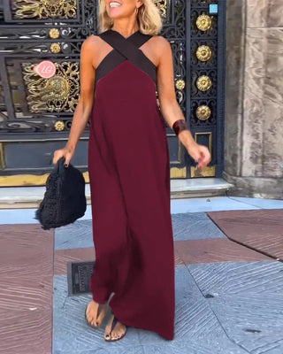 Elegant crossover-cut everyday dress for women | Miranda