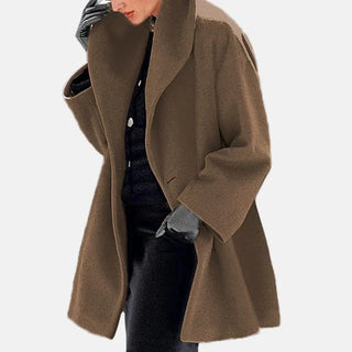 Oversized Hooded Thigh-Length Coat | Aveline