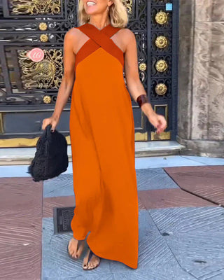 Elegant crossover-cut everyday dress for women | Miranda
