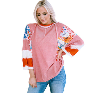 Lightweight patchwork batwing everyday top for women | Bailey