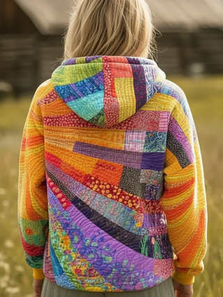 Comfortable hoodie with patchwork-inspired design for women | Klyra