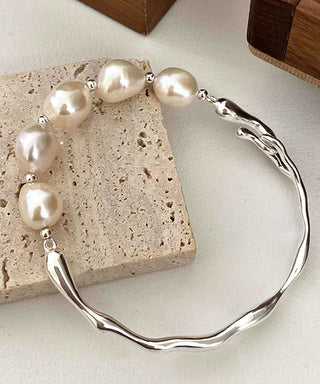 Sterling Silver Pearl Bracelet – Refined Minimal Design | Aveline