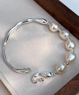 Sterling Silver Pearl Bracelet – Refined Minimal Design | Aveline