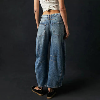 Everly Barrel-Leg Ankle Denim Pants